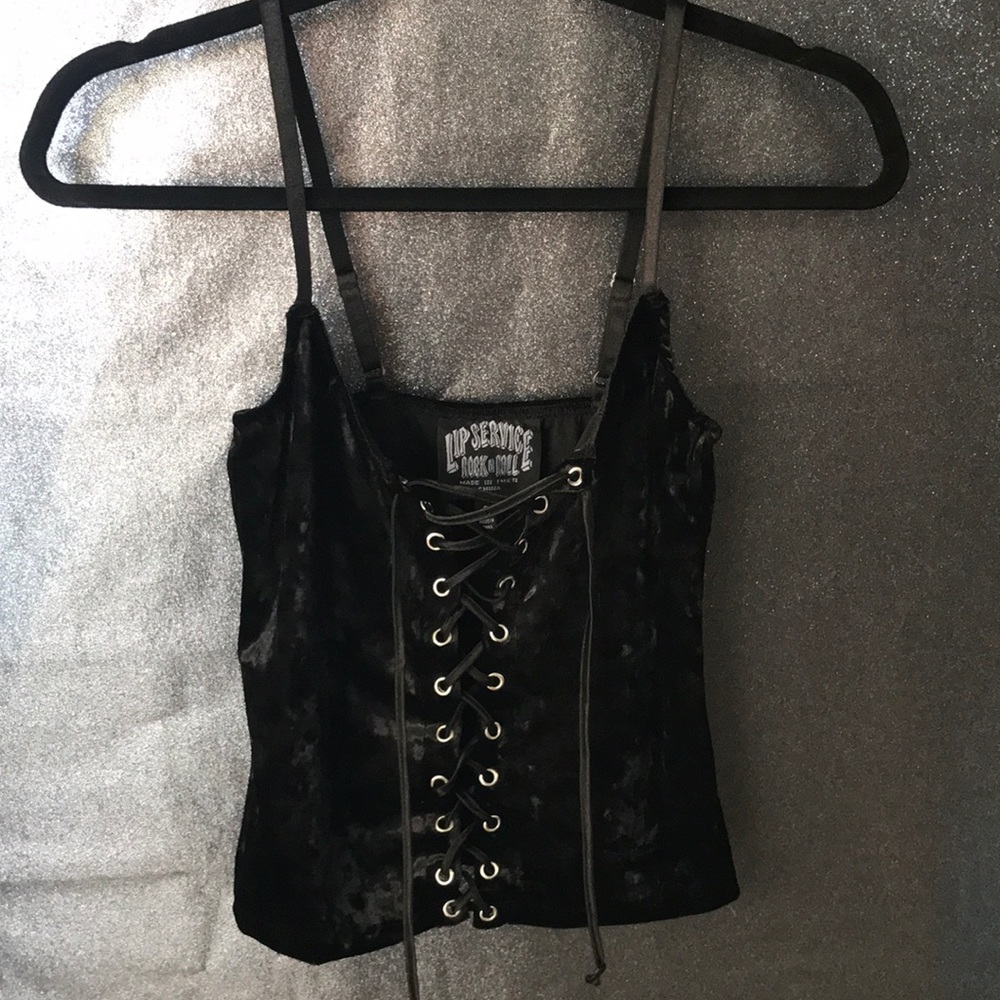 Lip Service lace-up cami top